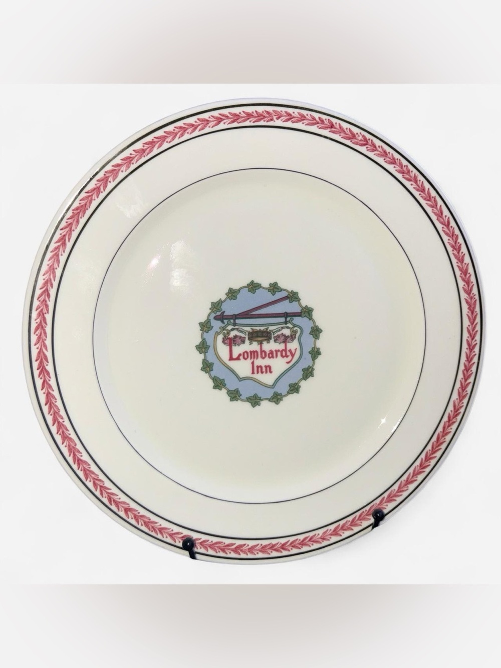 RARE ANTIQUE 1908-1918 Lombardy Inn (Boston, MA) service plate by Shenango China